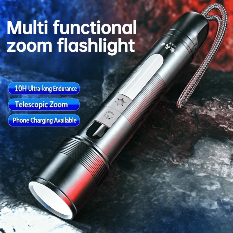 Outdoor Power Bank - 다기능 LED 손전등 줌 가능 COB