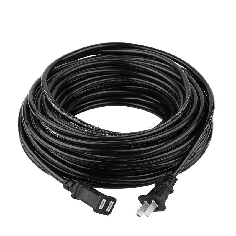 Outdoor Power Extension Cord - 미국 캐나다 2핀 남성-여성 전원 연장