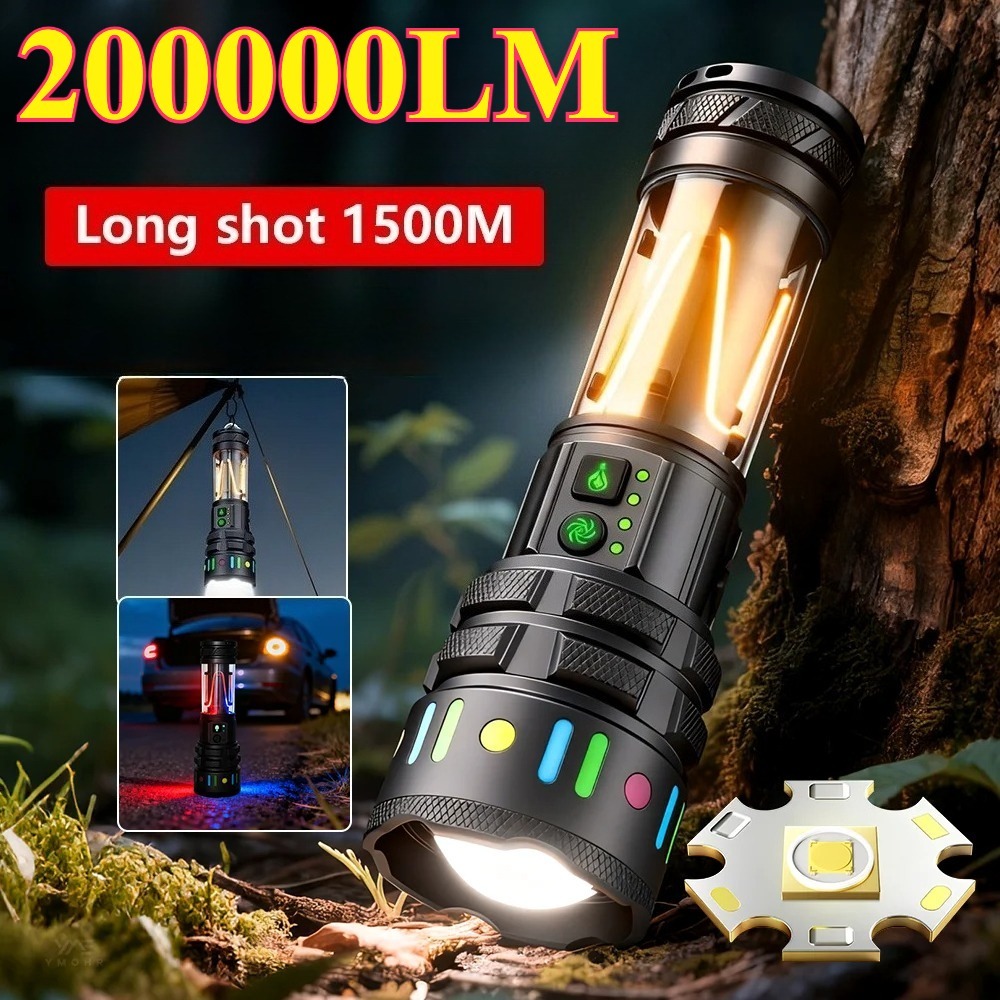 Outdoor Power Bank - 강력한 초고휘도 LED 손전등, C타입 고속