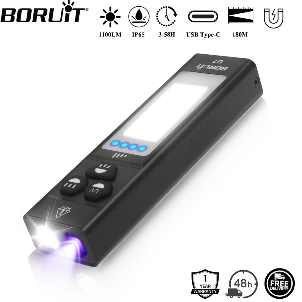 Outdoor Power Bank - BORUiT U7 UV LED EDC 손전등