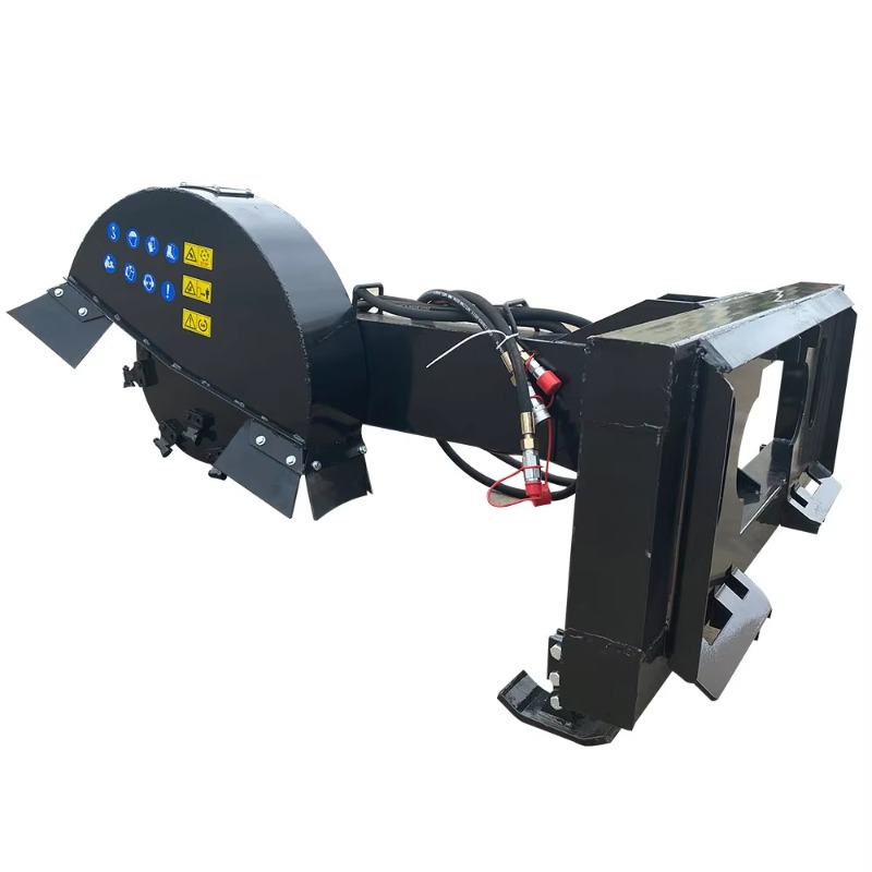 Stump Grinder Attachment - 스키드 스티어 로더에 부착된 큰 나무