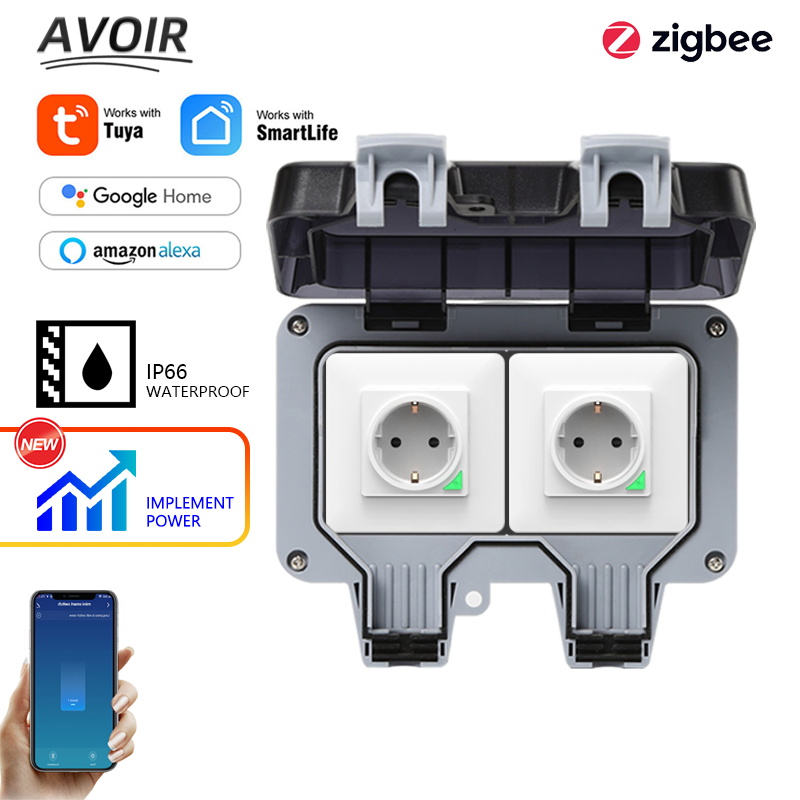 Outdoor Power Plus - Avoir Tuya Zigbee 전기 소켓 IP66