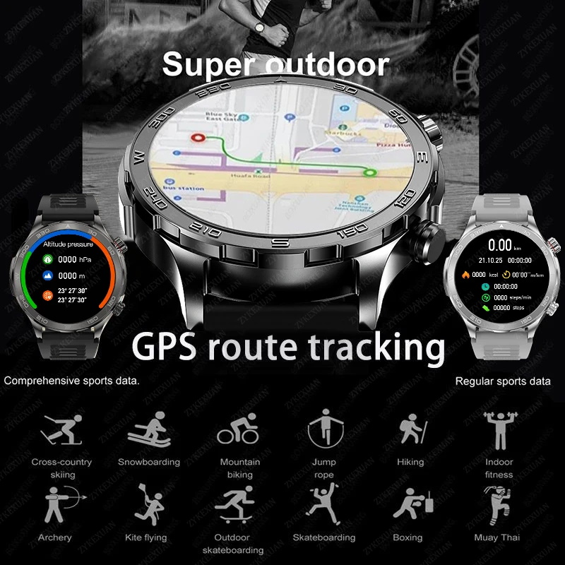 새로운 GPS 트랙 스마트워치 남성용 AMOLED HD - Outdoor Power Meter Box 리뷰 및 가격