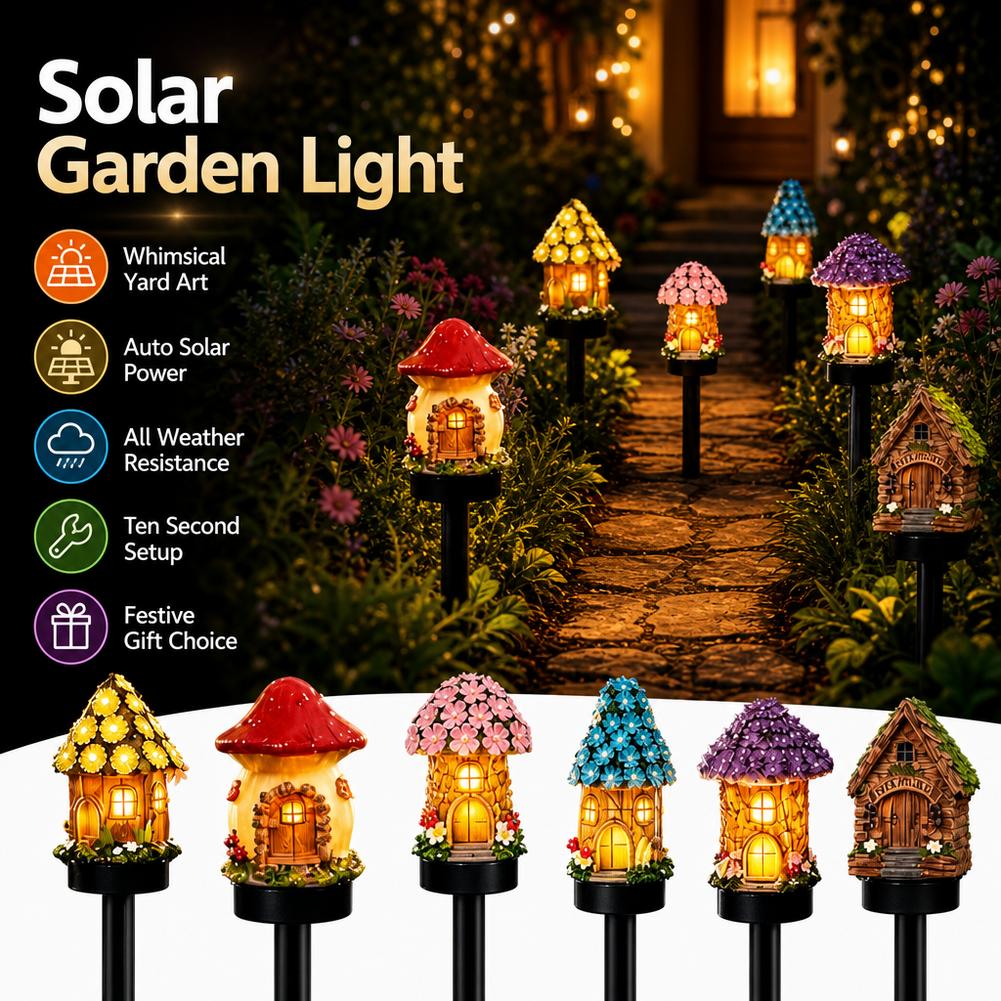 LED 태양광 잔디등 다용도 미니어처 요정집 태양열 야 - Outdoor Power House 리뷰 및 가격