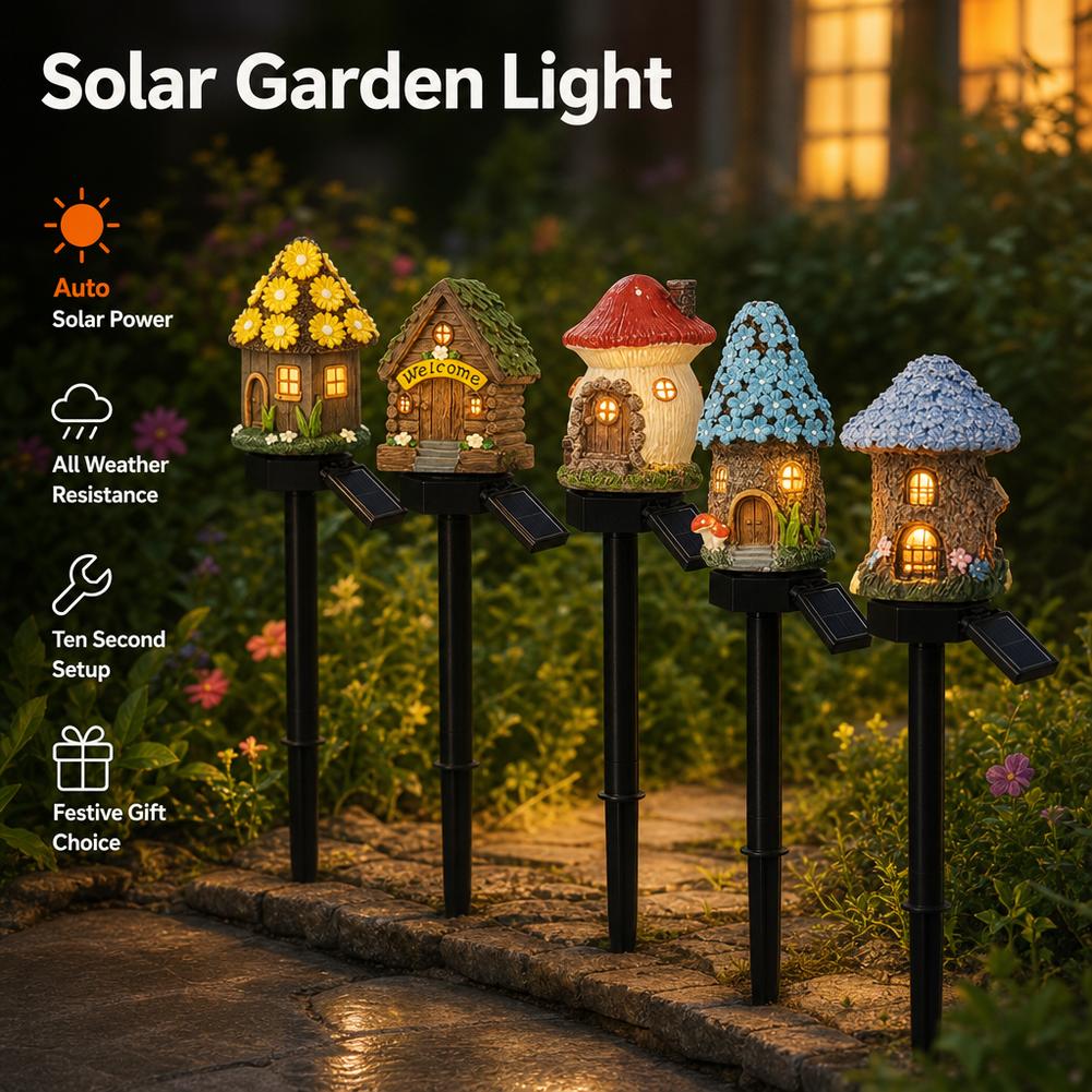 LED 태양광 잔디등 다용도 미니어처 요정집 태양열 야 - Outdoor Power House 리뷰 및 가격