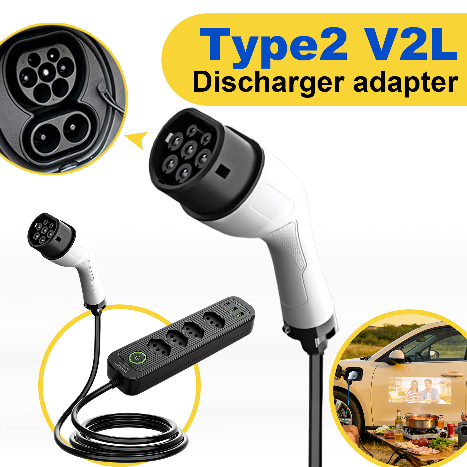 타입2 V2L 방전 어댑터 16A 브라질 소켓 EV - - Outdoor Power Plus 리뷰 및 가격