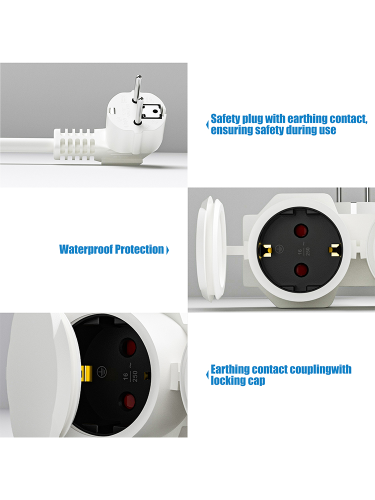 EU 연장 케이블(슈코 소켓 2개 포함), 다중 소켓  - Outdoor Power Extension Cord 리뷰 및 가격