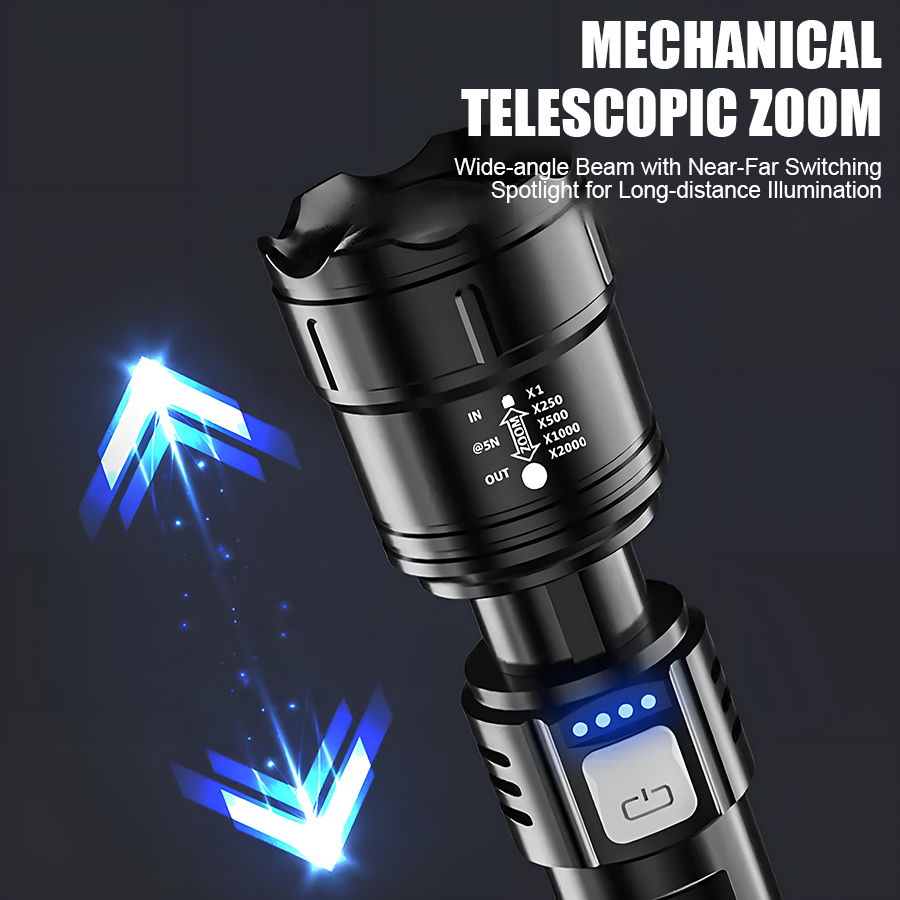 고출력 P50 LED 손전등 USB 충전식 줌 핸드헬드 - Outdoor Power Supply 리뷰 및 가격