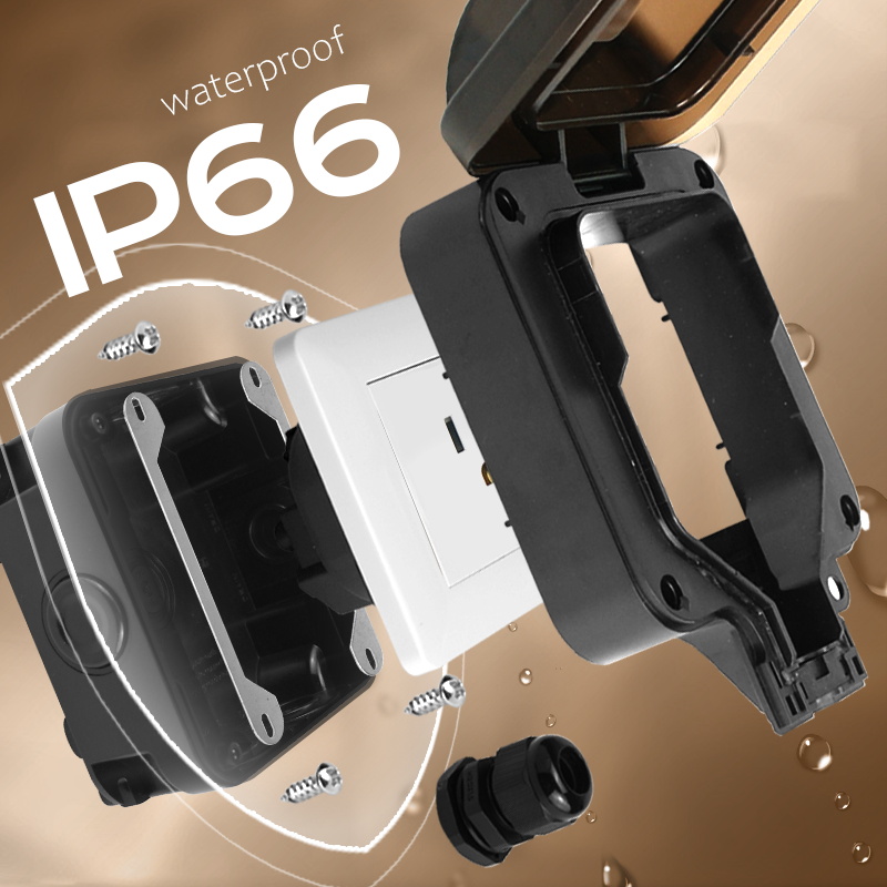 Avoir IP66 벽 방수 소켓 단일 상자 전기 콘센 - Outdoor Power Plus 리뷰 및 가격