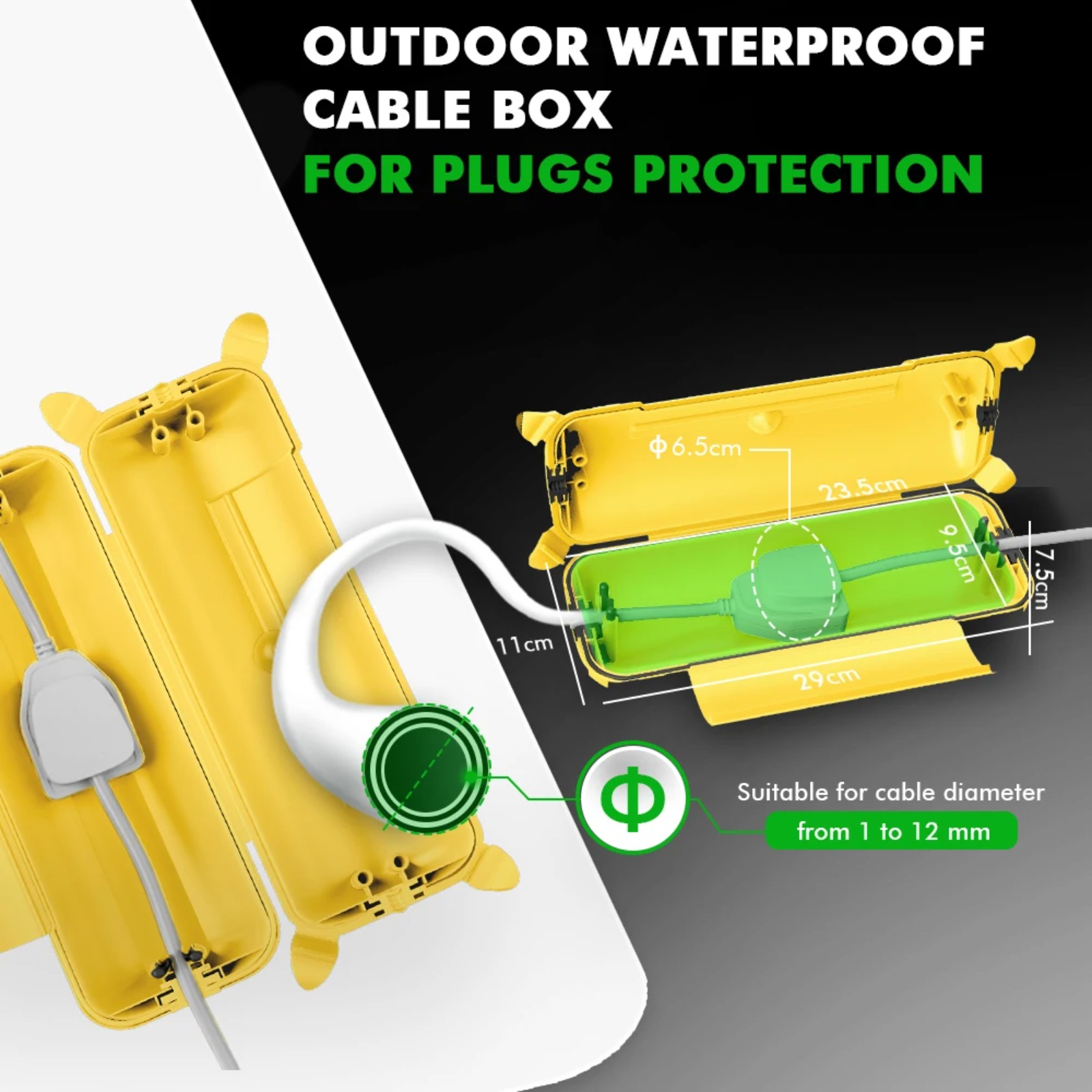 IP44 방수 야외 연장 코드 커버 29x11x7.5c - Outdoor Power Extension Cord 리뷰 및 가격