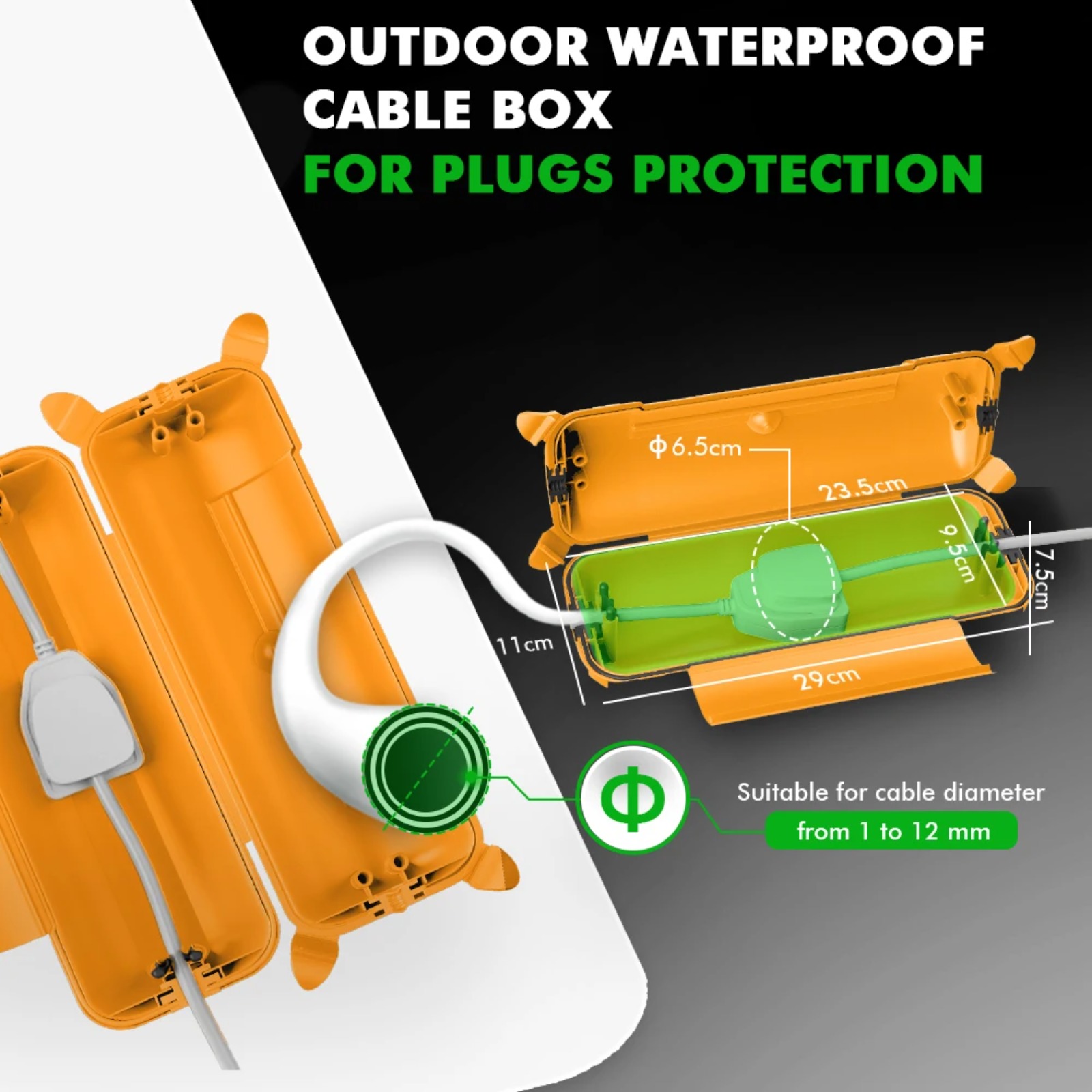 IP44 방수 야외 연장 코드 커버 29x11x7.5c - Outdoor Power Extension Cord 리뷰 및 가격