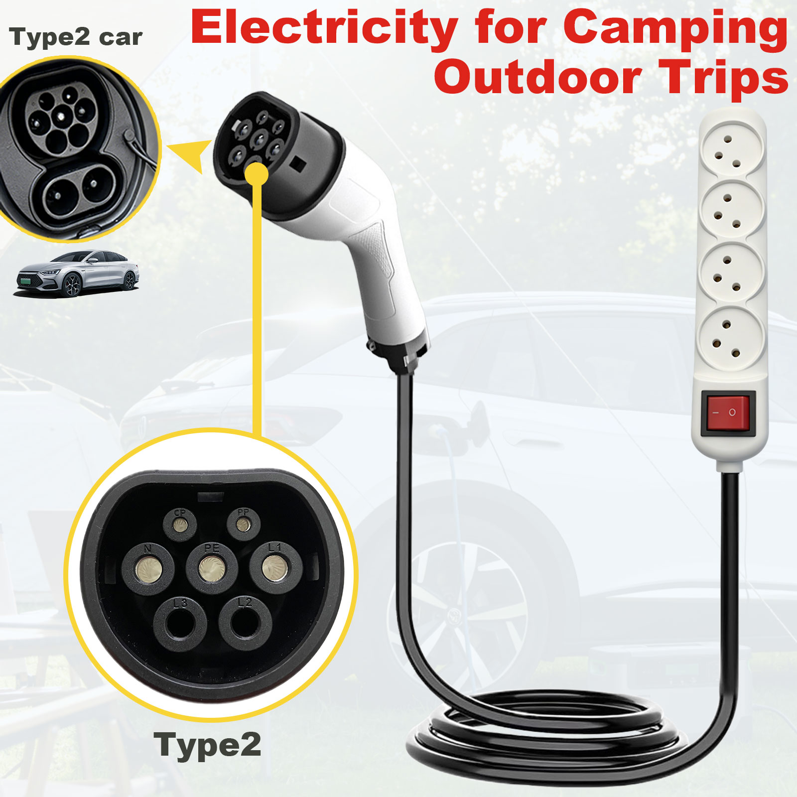 타입2 V2L 방전 어댑터 이스라엘 소켓 EV를 야외  - Outdoor Power Port 리뷰 및 가격