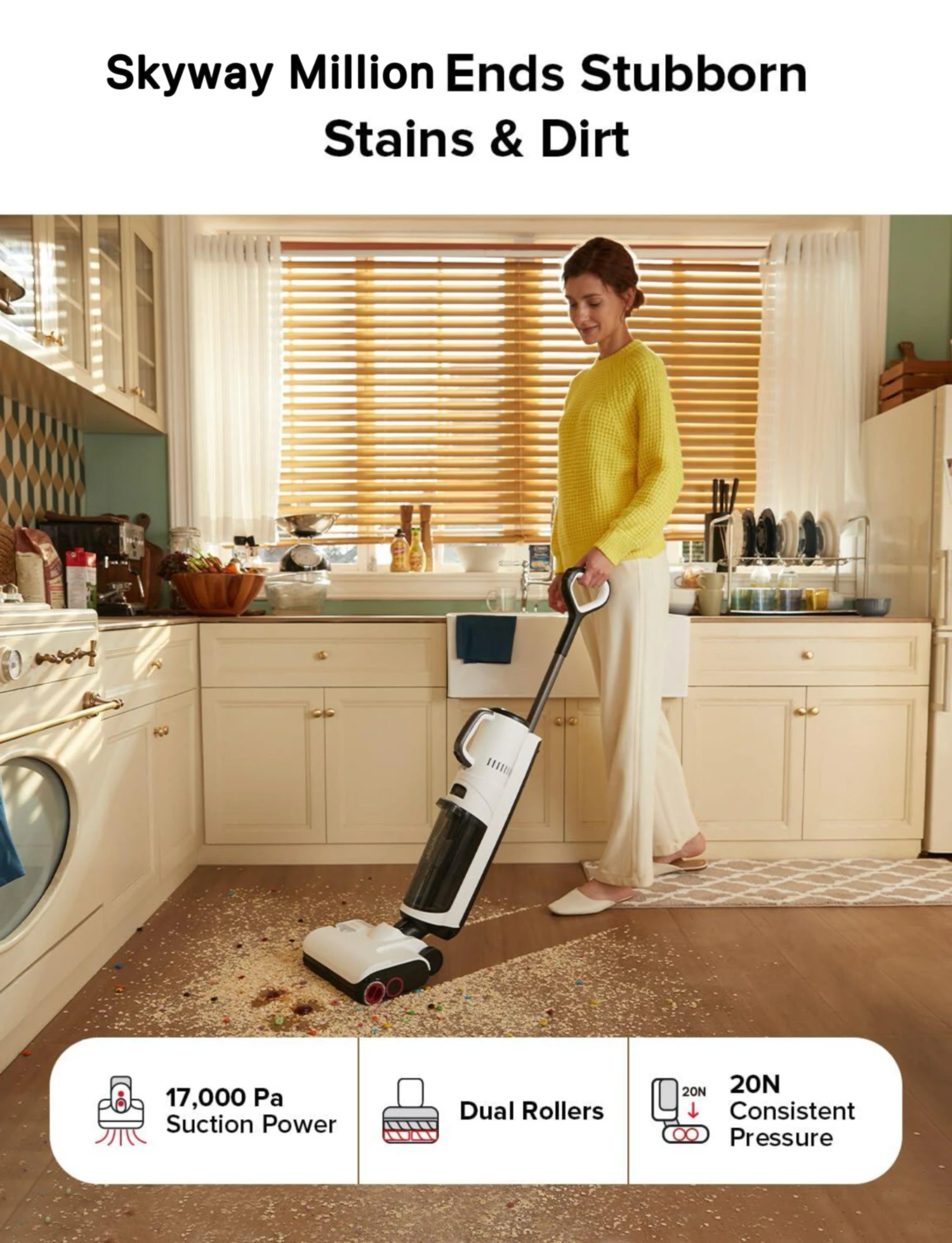 5-in-1 강력한 17000Pa 원스텝 앱 제어 차량 - Outdoor Power Mop 리뷰 및 가격