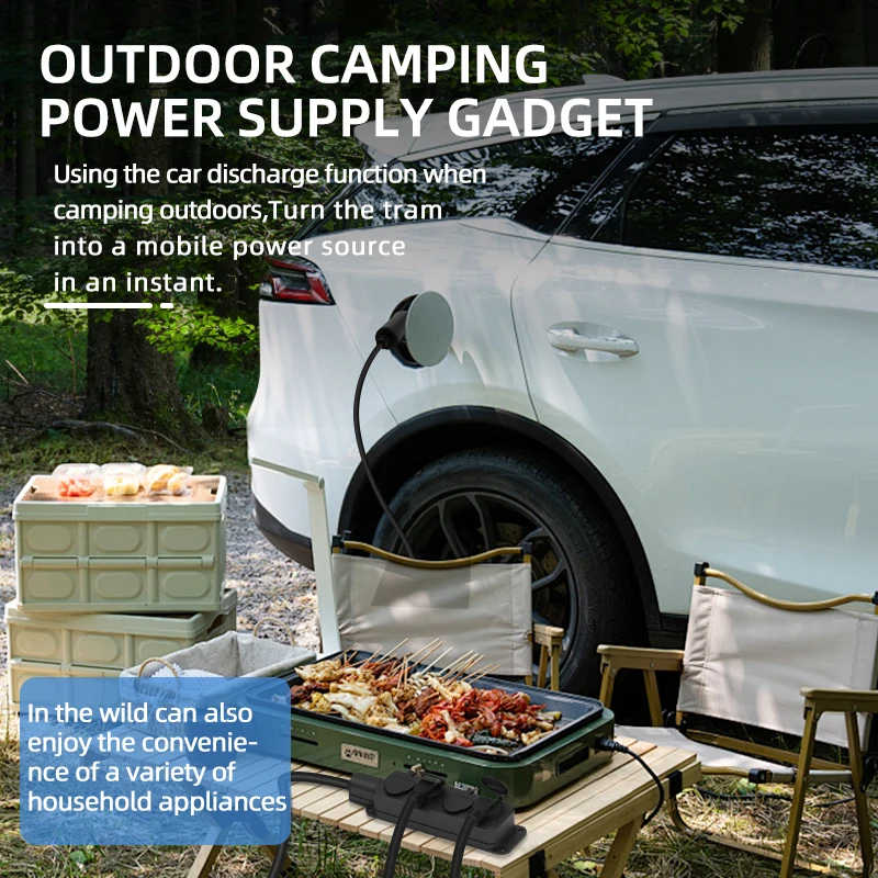 휴대용 16A 4KW V2L 케이블 전기차 측면 충전  - Outdoor Power Parts 리뷰 및 가격
