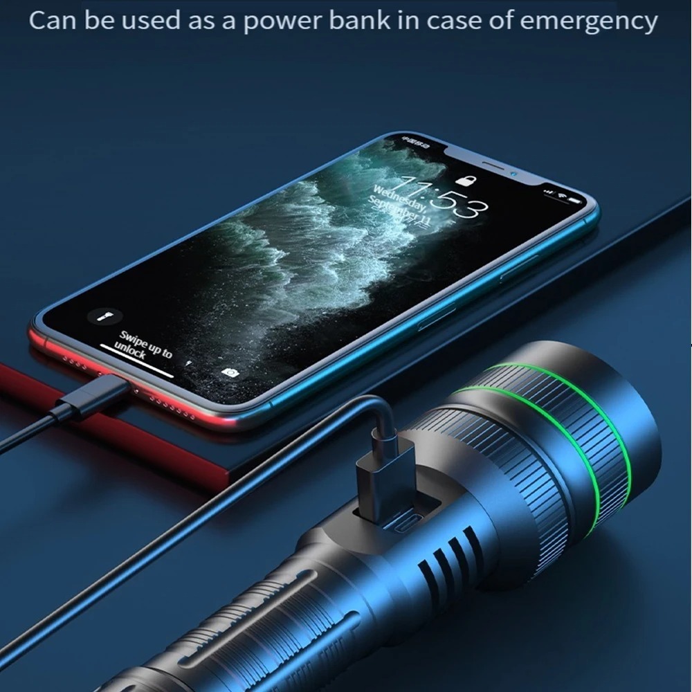 강력한 LED 손전등 줌이 가능한 Type-C 충전식  - Outdoor Power Bank 리뷰 및 가격